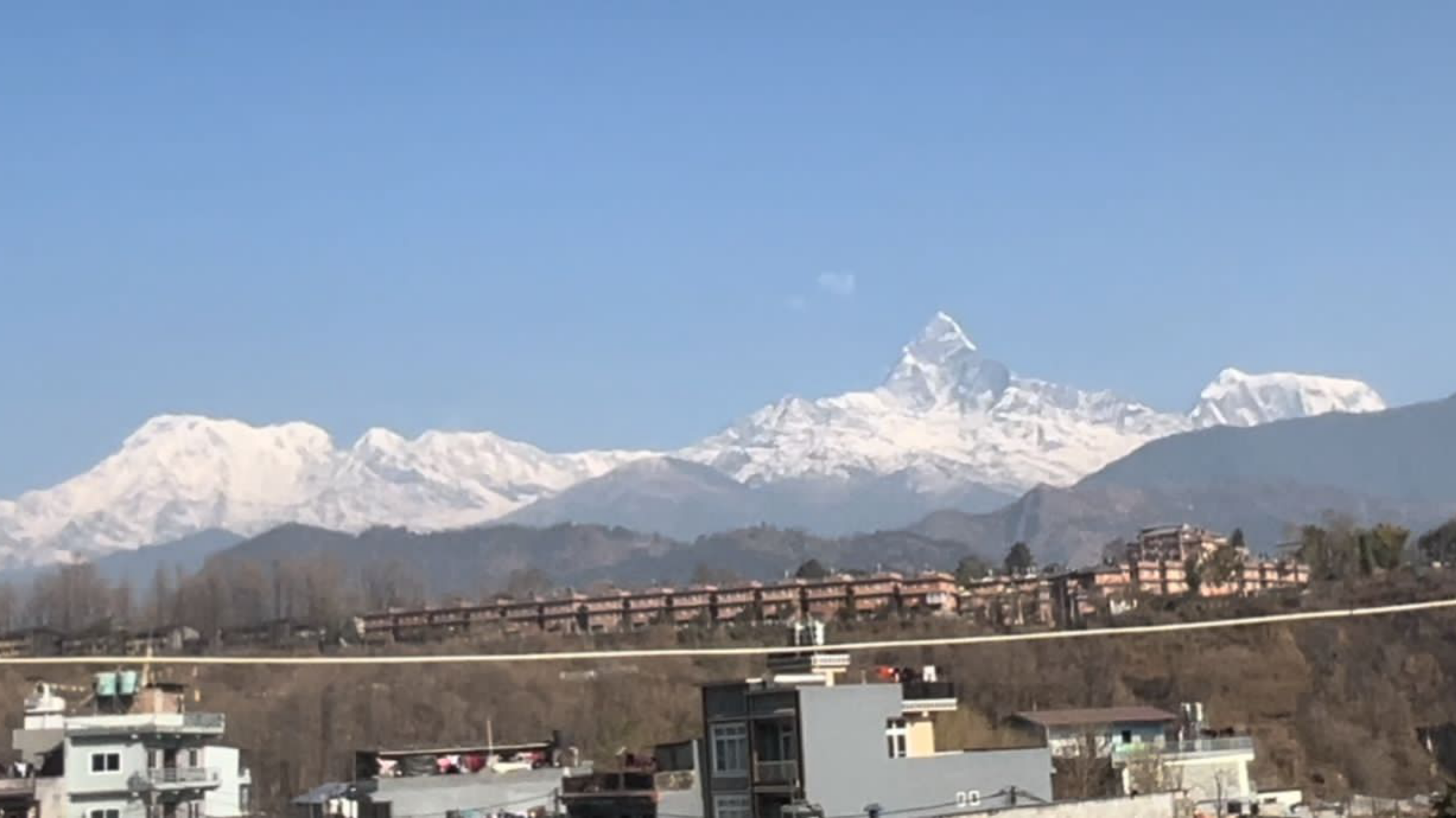 The weather was very clear Yesterday in the Machhapuchre Mountains