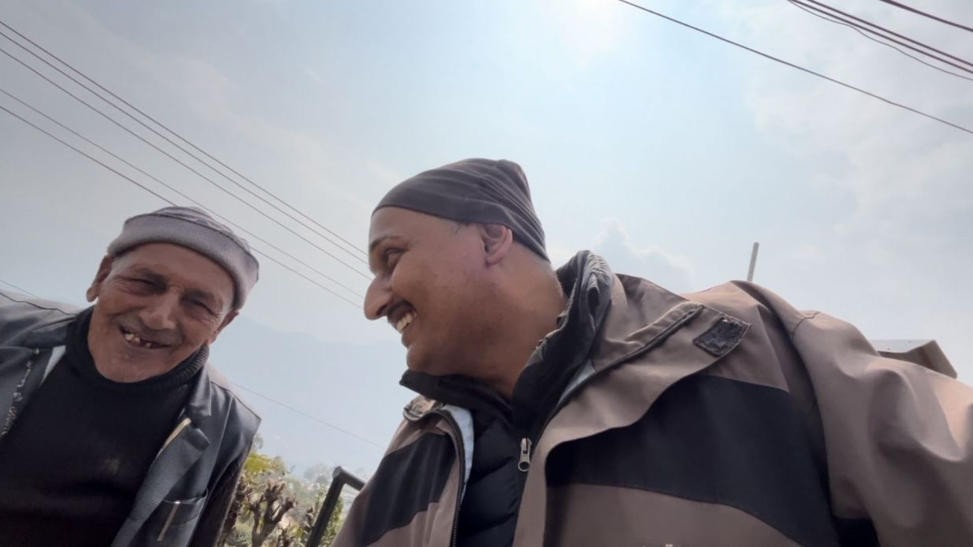 Naudanda Kaski making a Vlog with GrandFather