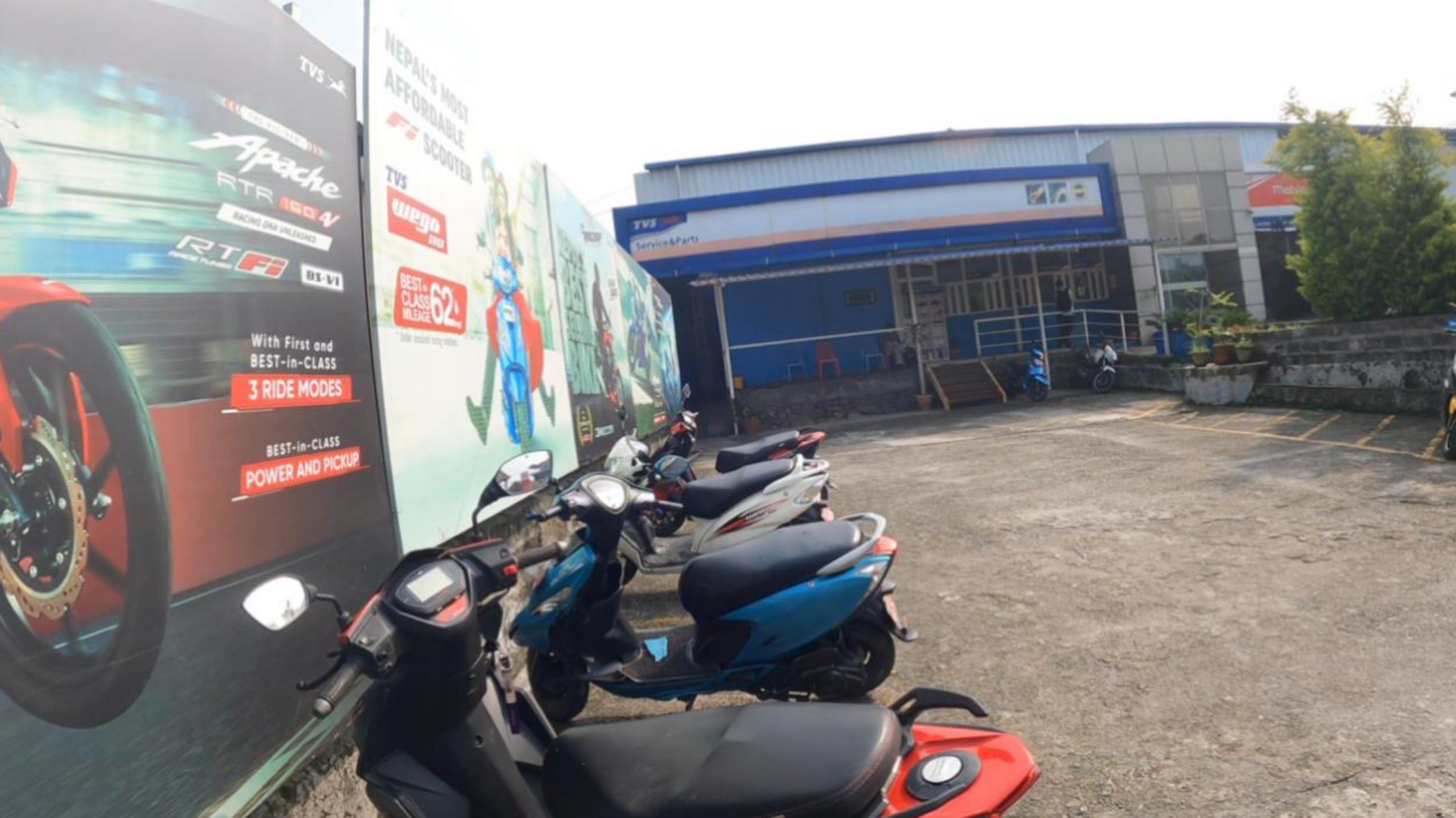 Visiting the TVS Service Center in Pokhara in June 2024