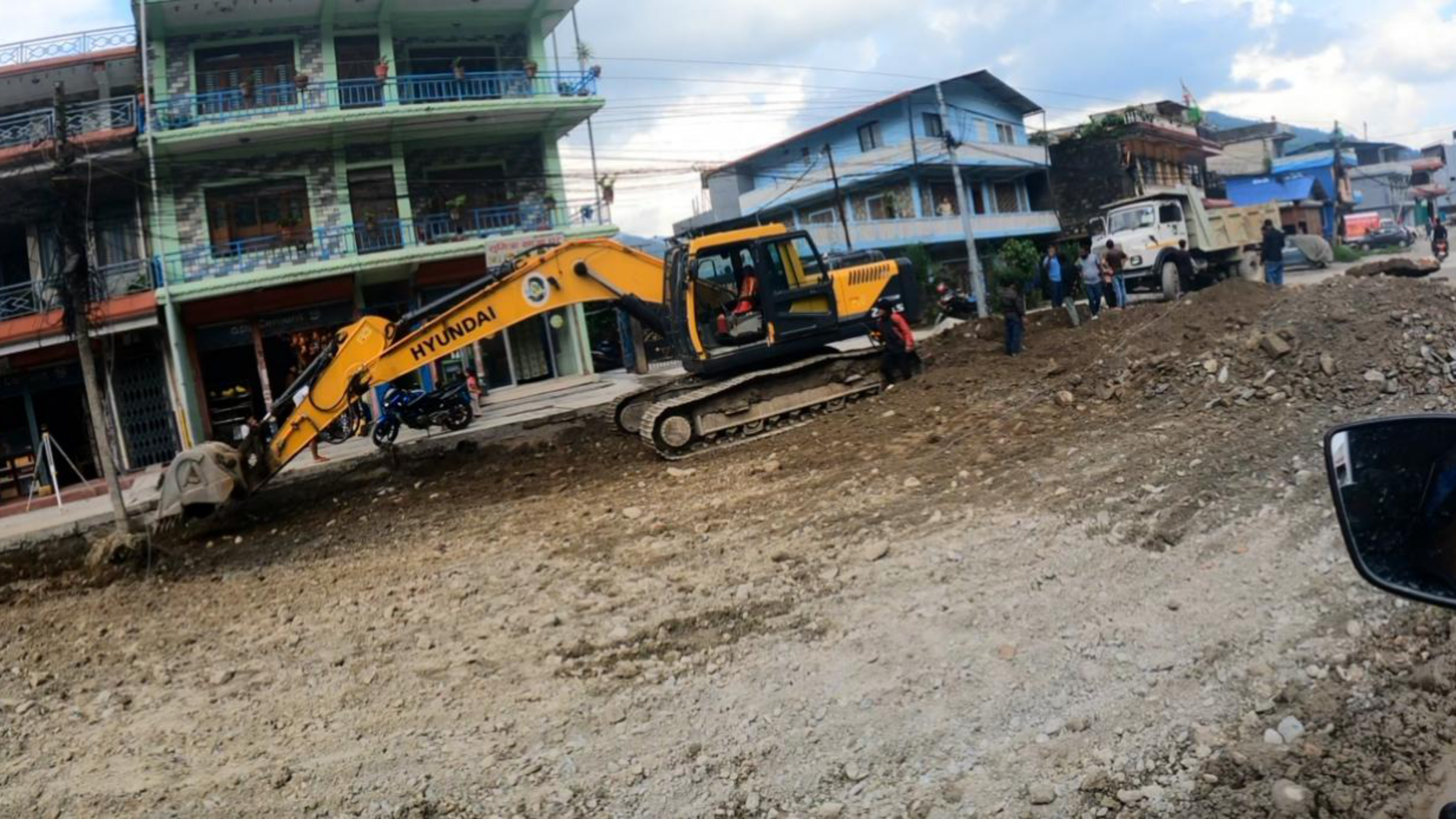 Still Road Construction On Simpani Highway In Pokhara
