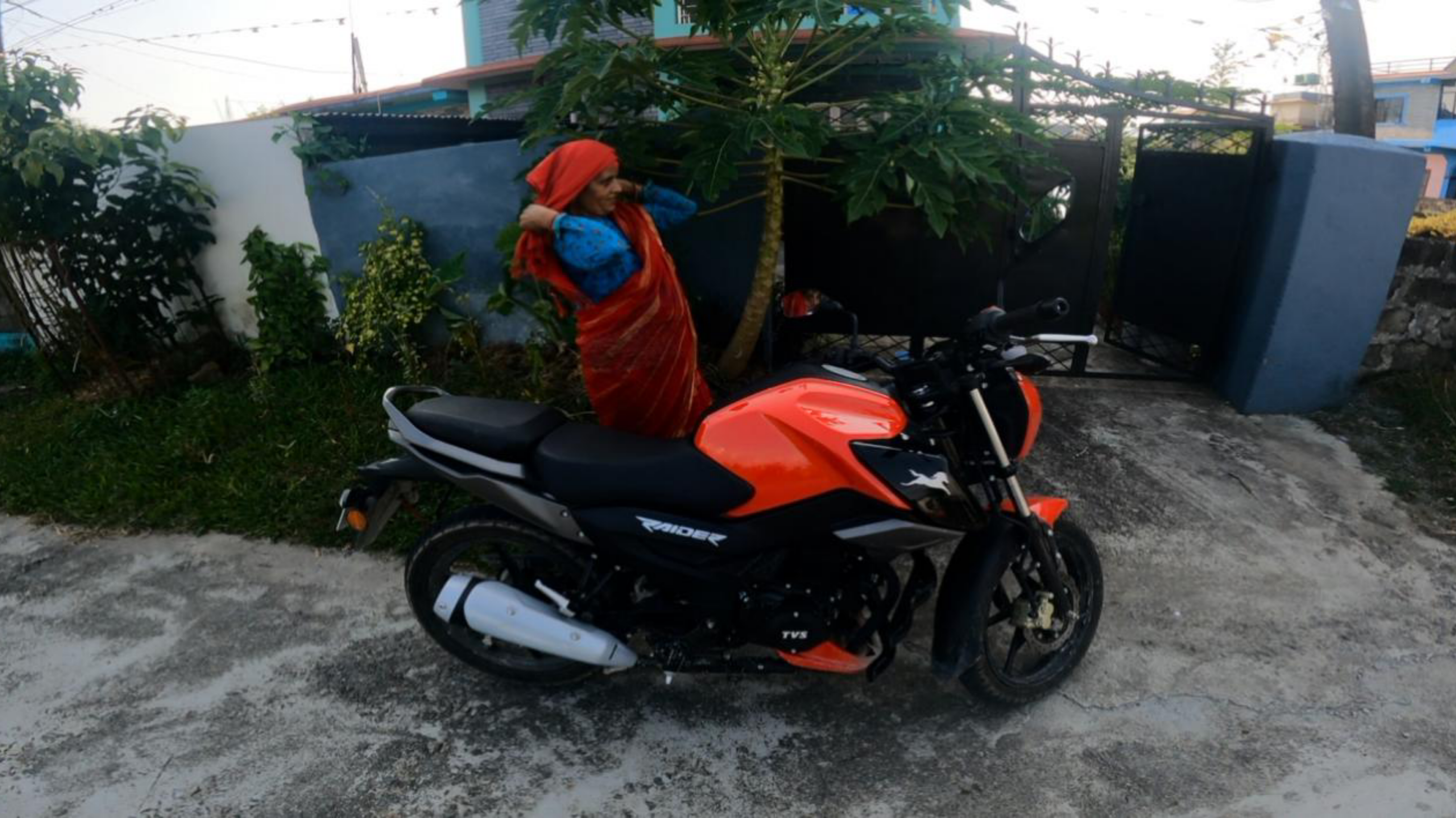 Mother First Sitting On Bike On Dashain Tika 2081