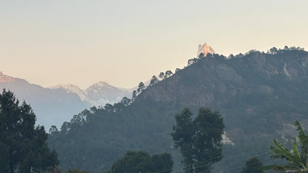 Machhapuchchhre Himalaya Showing Opposite Side Seen From Jobang Kaski