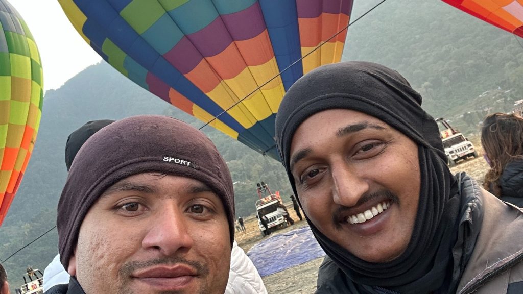 Selfie Photo With Friends At International Balloon Festival In Pokhara 2024