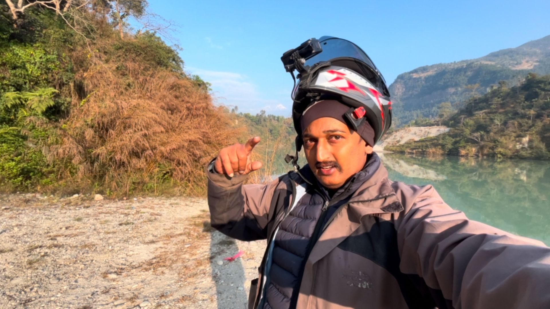 Taking Photos For The First Time Sitting By The Marsyangdi River
