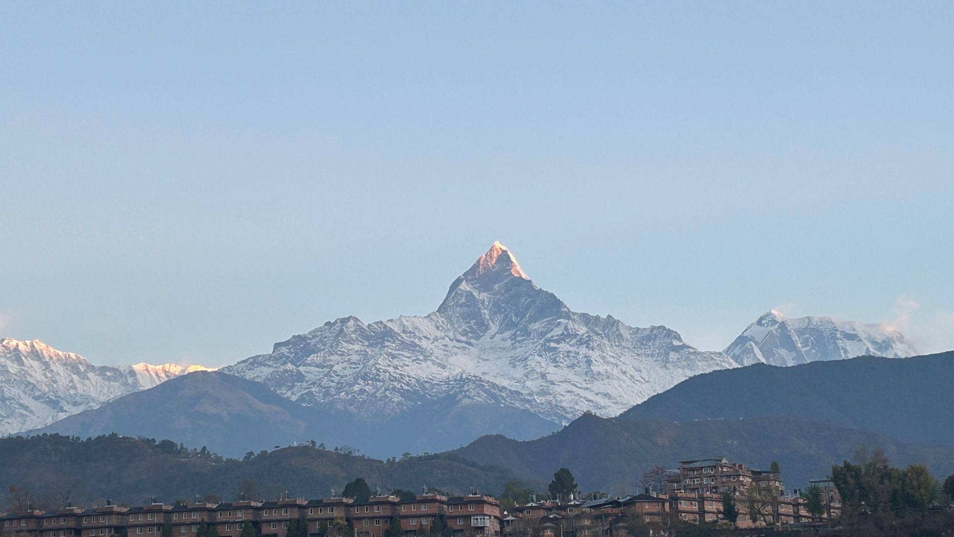 It Had Been Snowing In Machhapuchhre In Pokhara For A Long Time