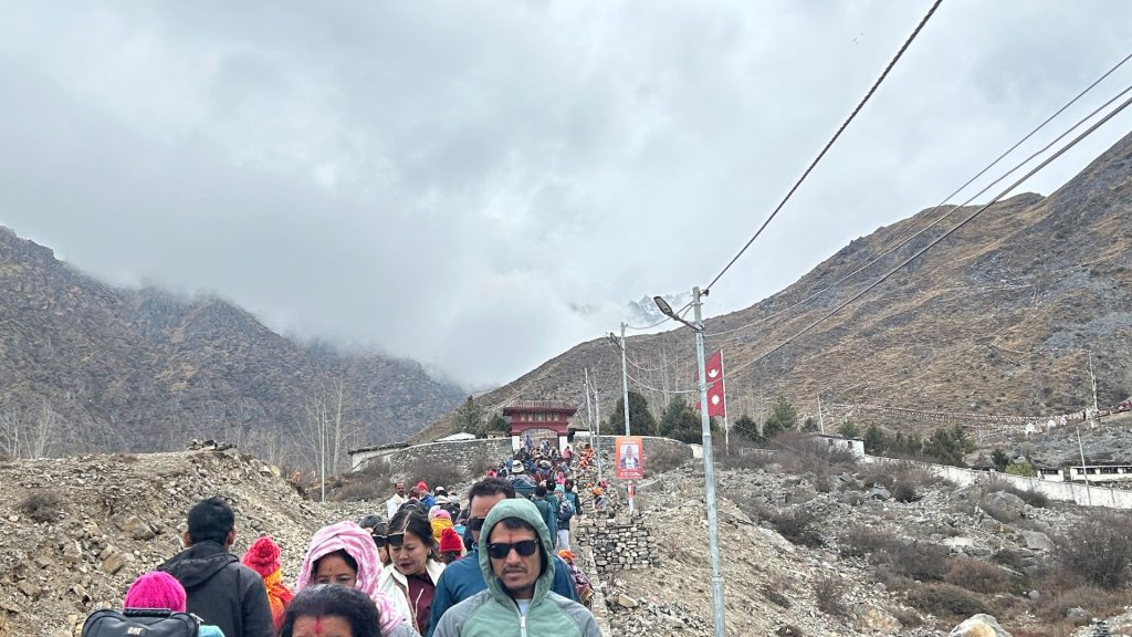 Huge Crowd Of People On New Year's To Visit Muktinath Temple In 2082