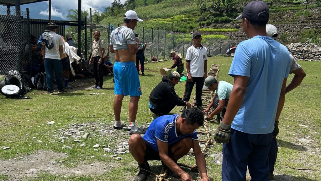 Preparing A Ladder For Honey Hunting