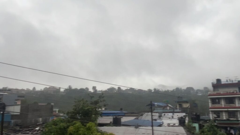 Yesterday Continuing Rainfall Happens In Pokhara