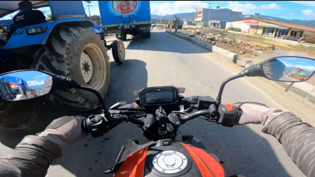 Traffic Jam On Highway In Pokhara