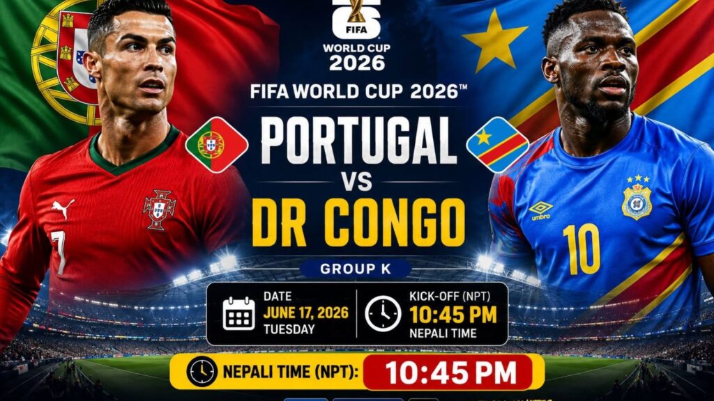 Tonight Portugal Vs DR Congo Live Match: FIFA World Cup 2026 FIFA World Cup 2026 