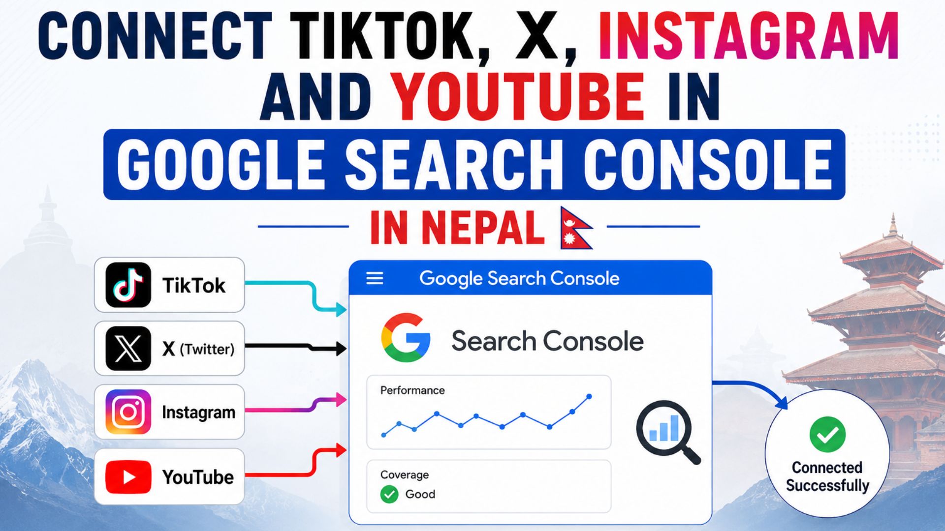 Connect TikTok, X, Instagram And YouTube In Google Search Console In Nepal
